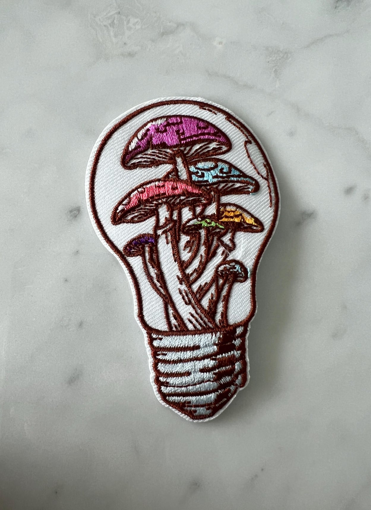 Crystal Magic Embroidered Iron-On Patches– Witchy Moon, Crystals, Mushroom Lightbulb, Boho Spiritual
