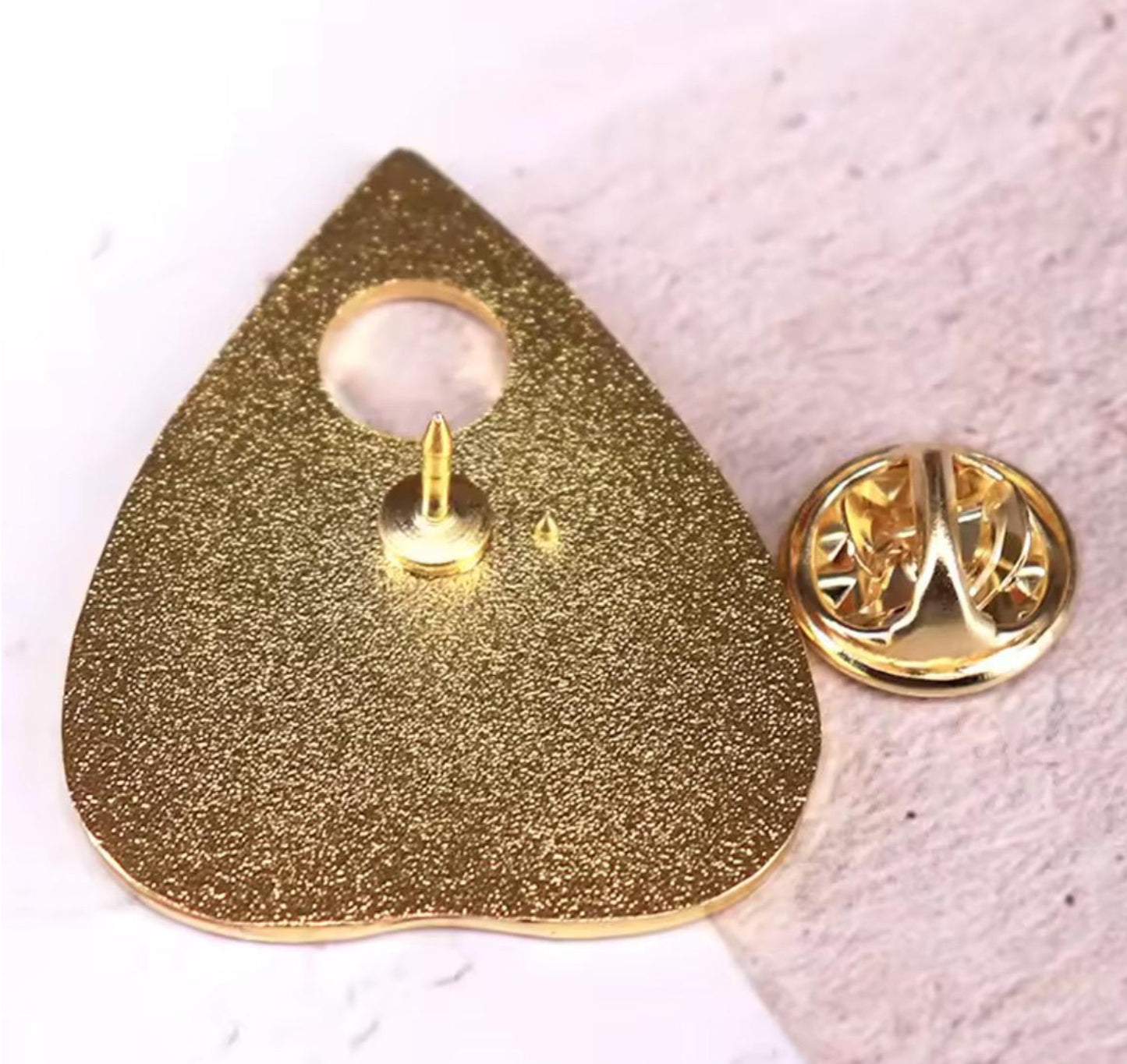 Ghost Planchette Enamel Pin – Mimikyu-Inspired Spirit Board