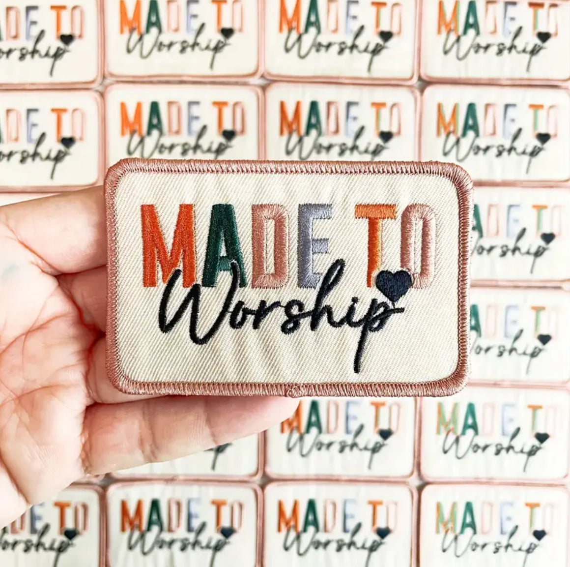 Made to Worship Patch – Christian Embroidered Iron-On Patch