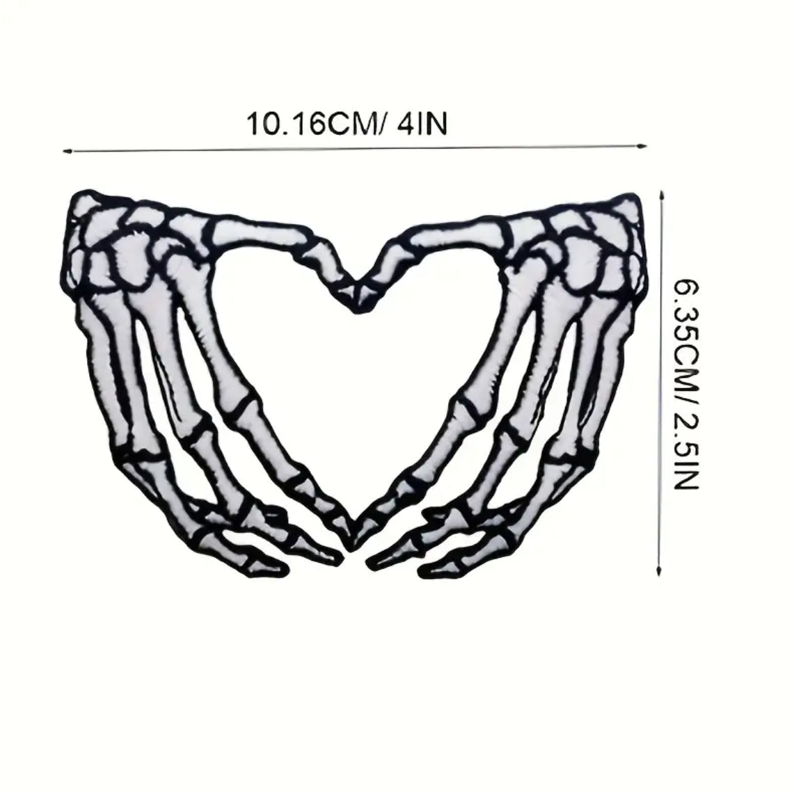 Skeleton Heart Hands Patch