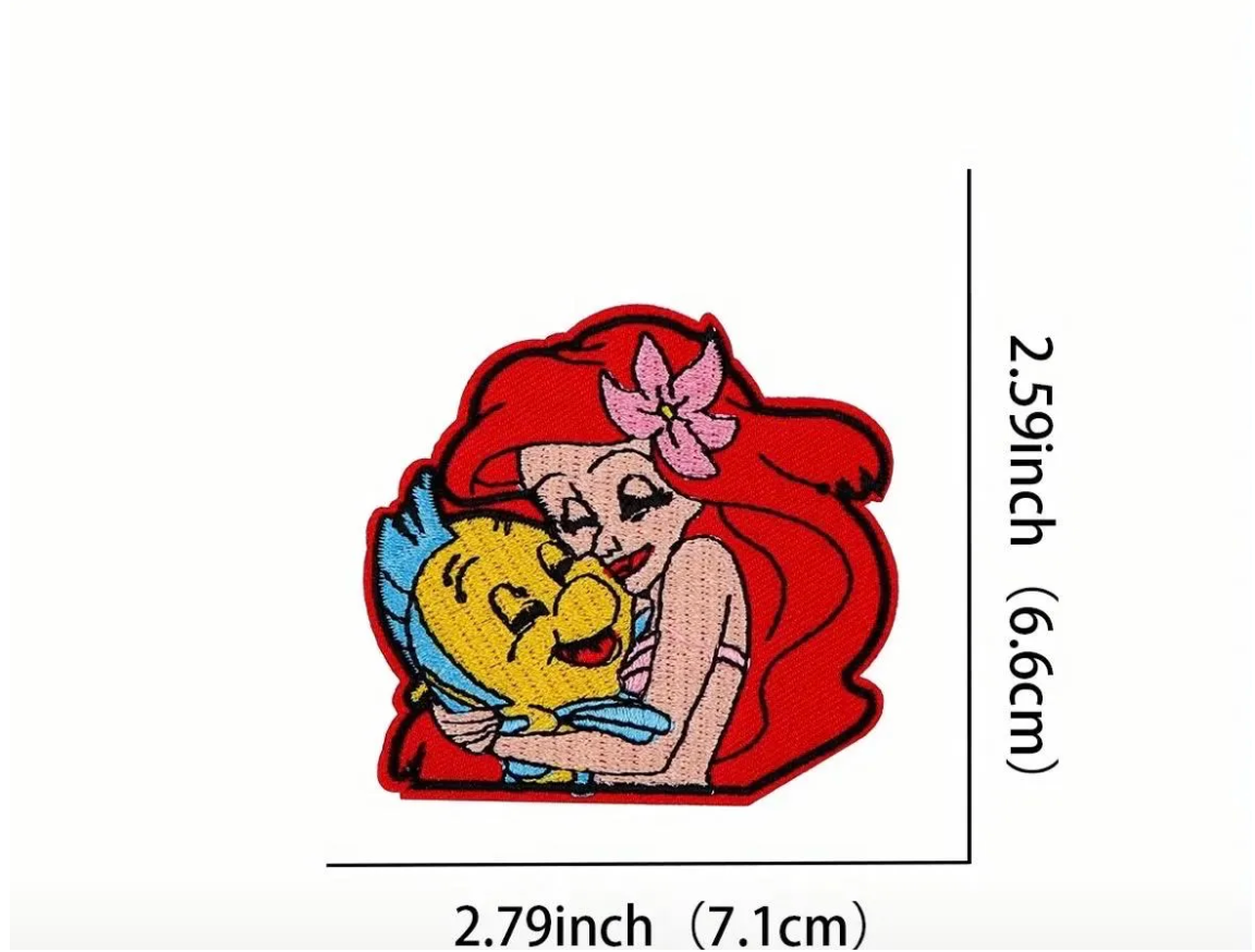 Ariel and Flounder Inspired Embroidered Patch