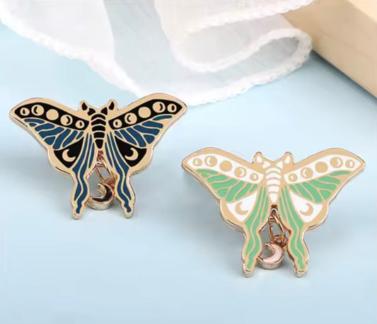 Luna Moth Enamel Pins