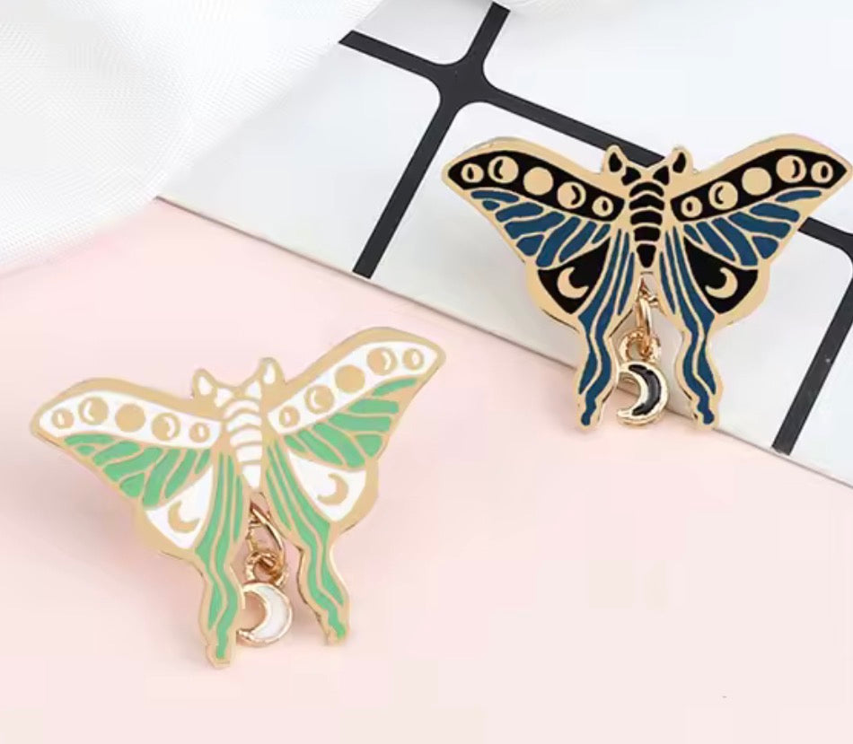 Luna Moth Enamel Pins