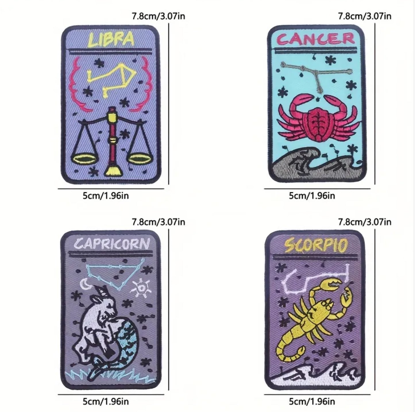 Zodiac Sign Tarot Patches