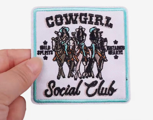 Cowgirl Social Club Embroidered Iron-On Patch