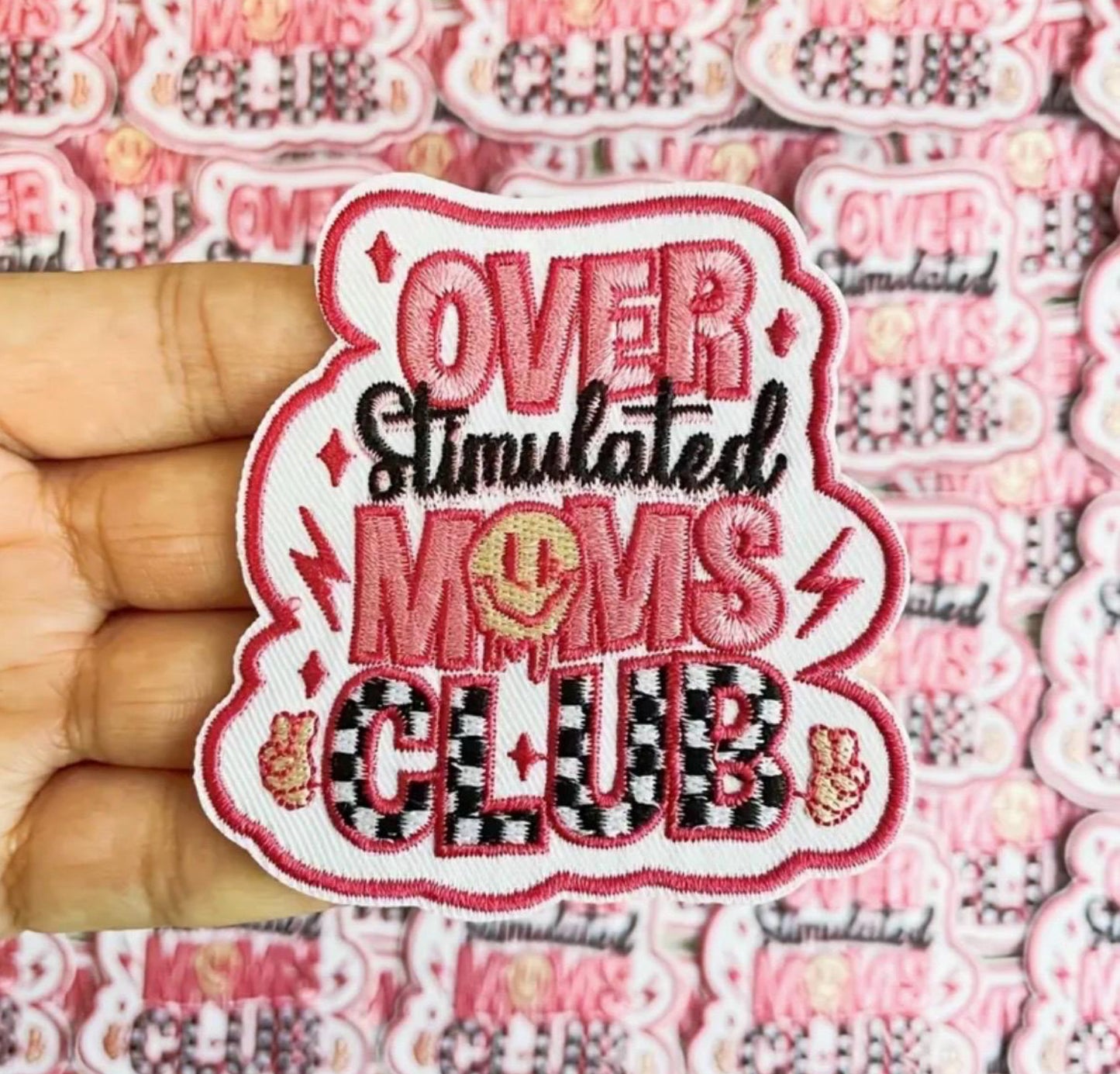 Overstimulated Moms Club Patch – Funny Iron On Patch for Tired Mamas