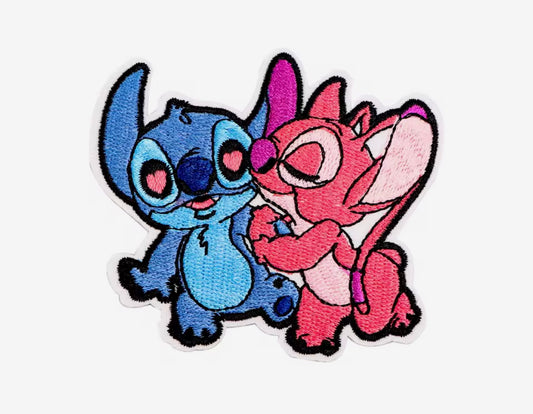 Cute Alien Couple Embroidered Iron-On Patch