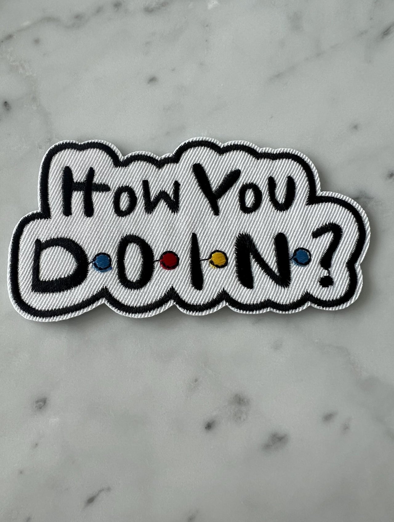 Friends TV Show Inspired Embroidered Iron-On Patches – “How You Doin?” + Couch + Frame