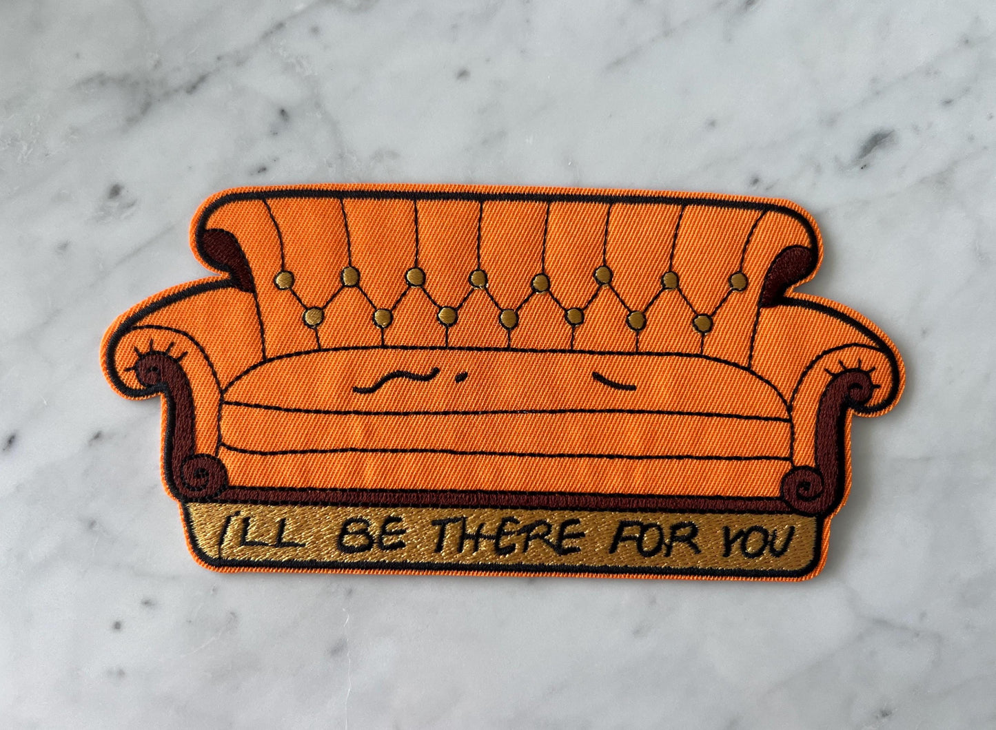 Friends TV Show Inspired Embroidered Iron-On Patches – “How You Doin?” + Couch + Frame