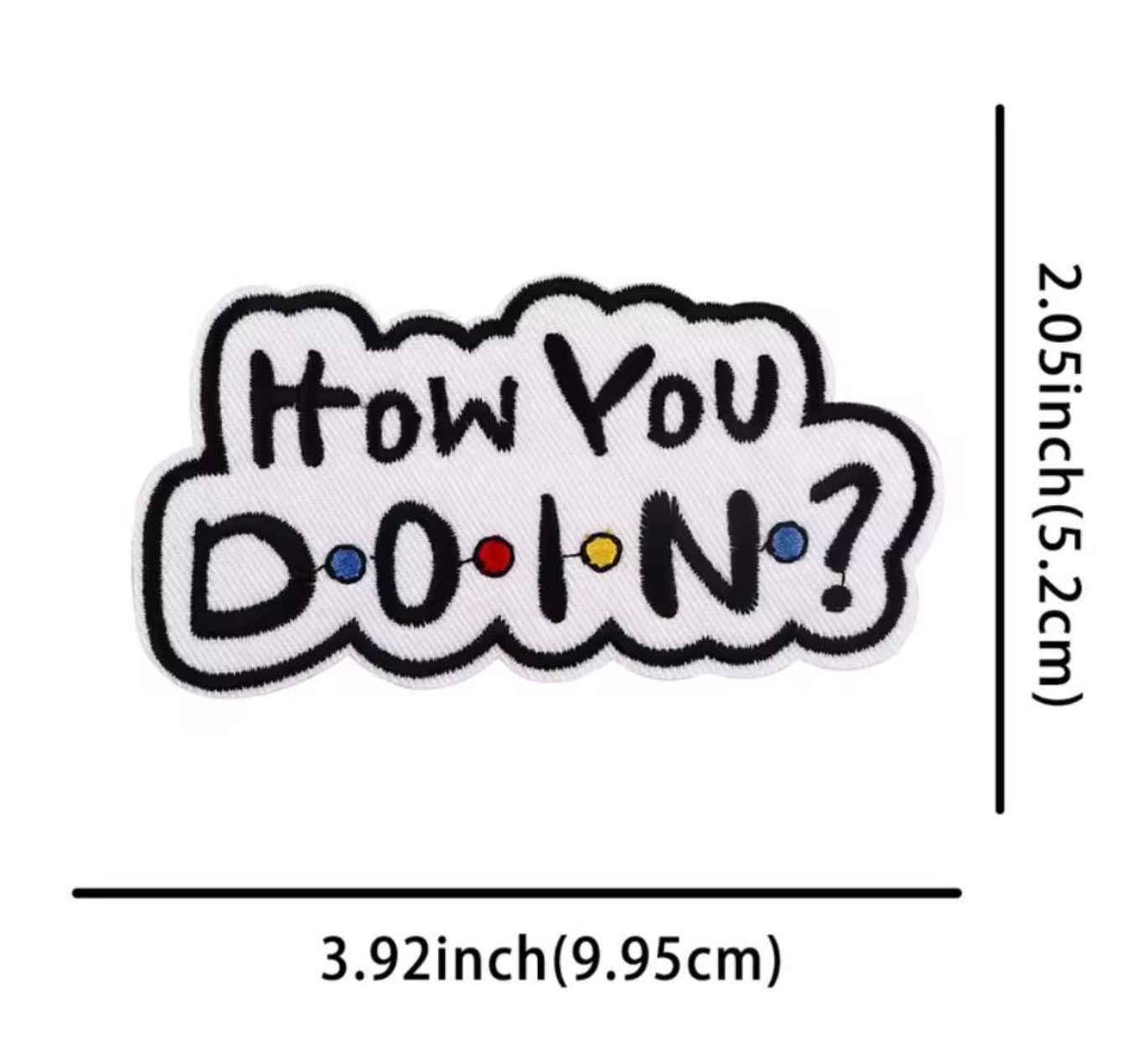 Friends TV Show Inspired Embroidered Iron-On Patches – “How You Doin?” + Couch + Frame
