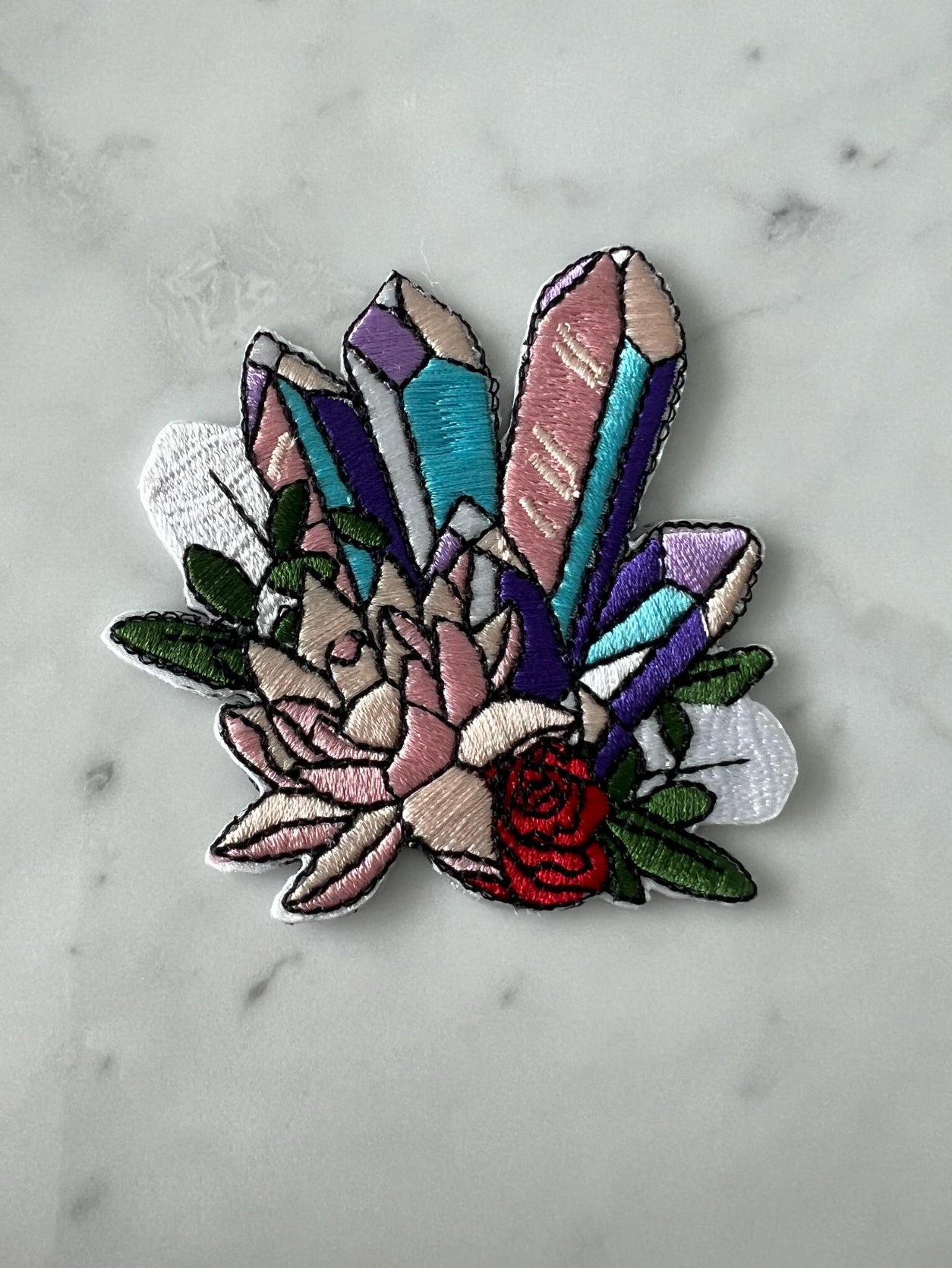 Crystal Magic Embroidered  Iron-On Patches– Witchy Moon, Crystals, Mushroom Lightbulb, Boho Spiritual