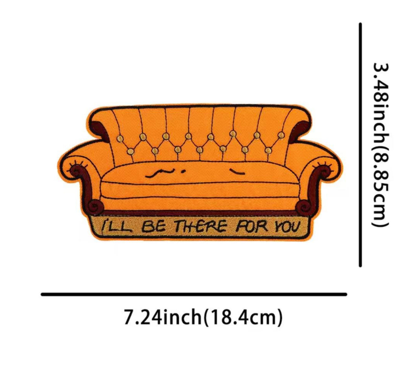 Friends TV Show Inspired Embroidered Iron-On Patches – “How You Doin?” + Couch + Frame