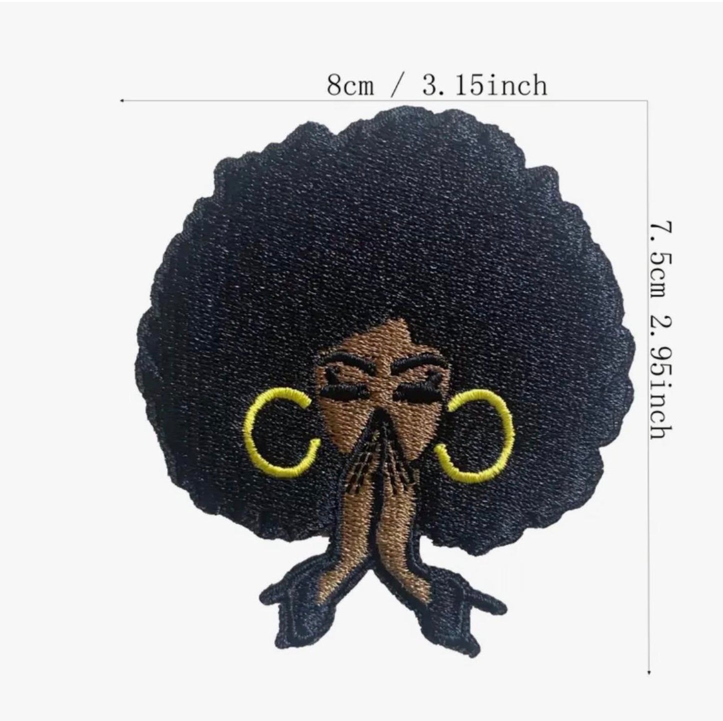 Afro Queen Embroidered Iron-On Patch