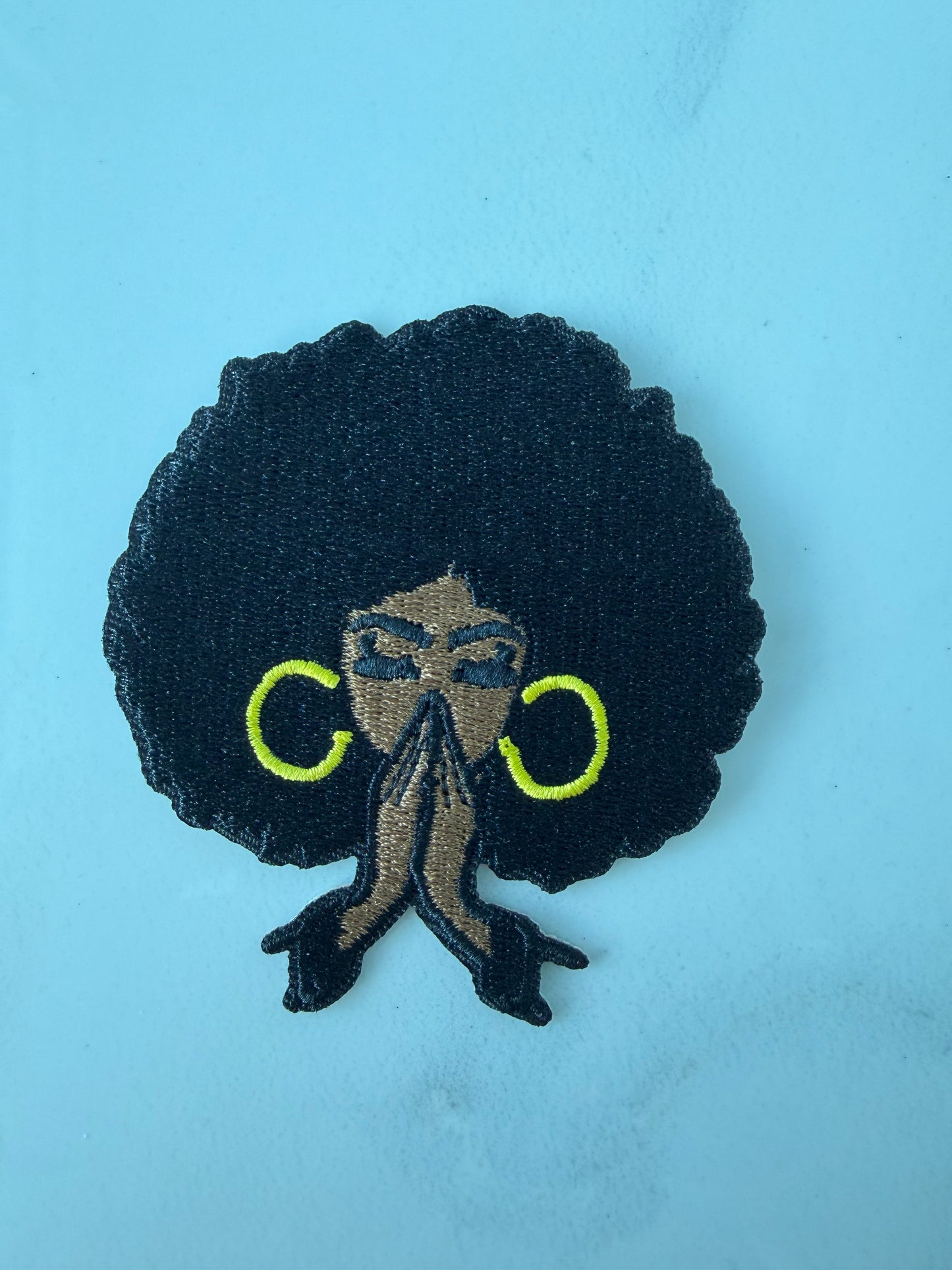 Afro Queen Embroidered Iron-On Patch