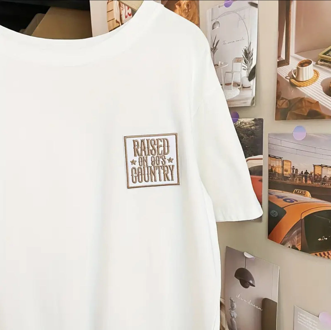 Raised on 90s Country Patch – Retro Country Music Iron-On Patch