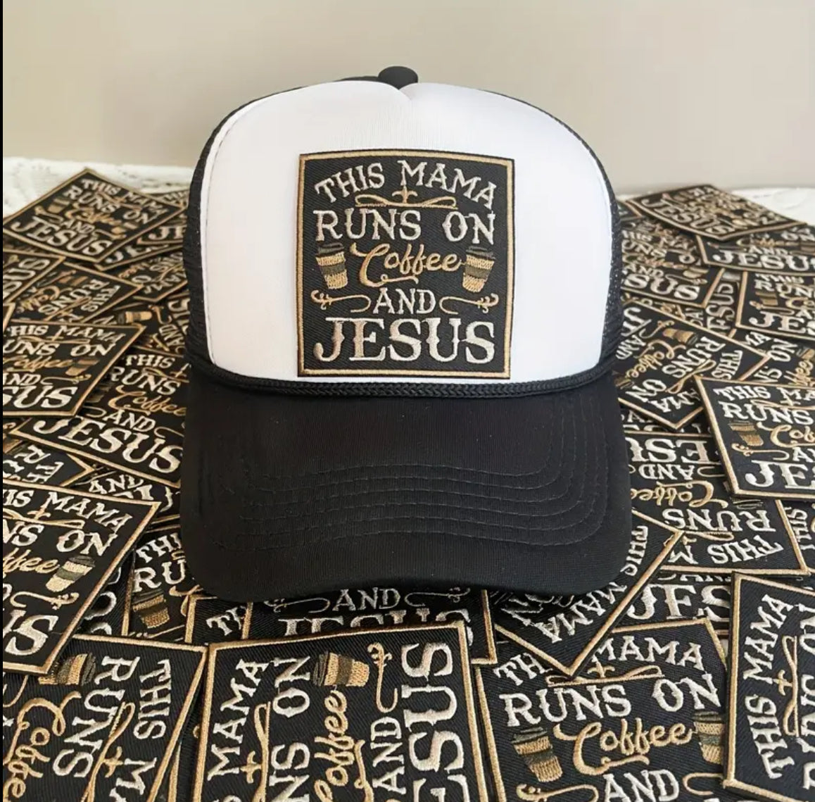 This Mama Runs on Coffee & Jesus Patch