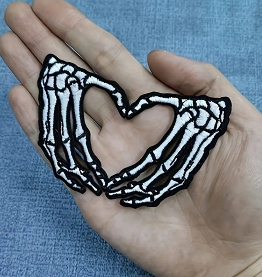 Skeleton Heart Hands Patch