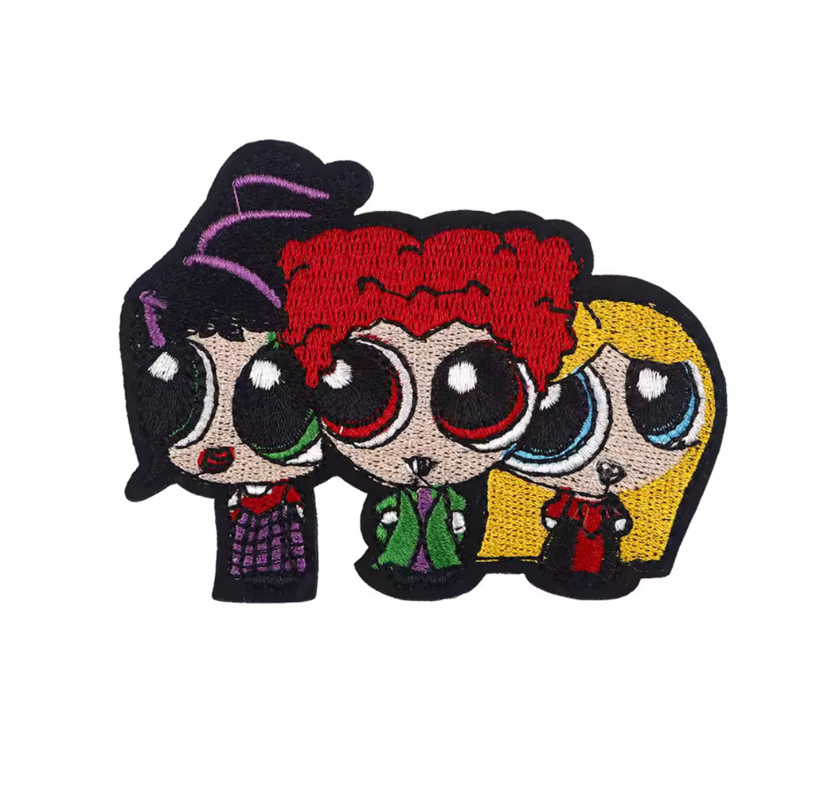 Spooky Sisters Patch–Hocus Pocus Inspired Witch Trio Iron-On Embroidered Patch