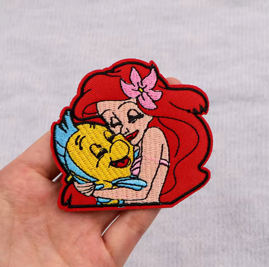Ariel and Flounder Inspired Embroidered Patch