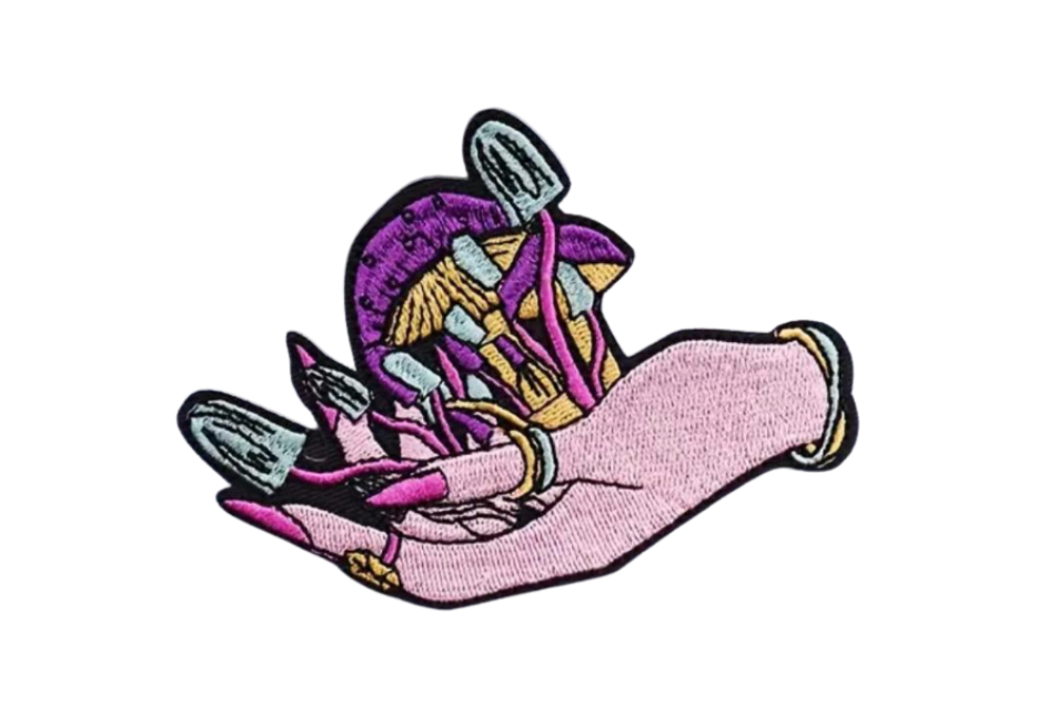 Witchy Crystal Embroidered Patches – Moon, Magic Hand, Black Cat Jar